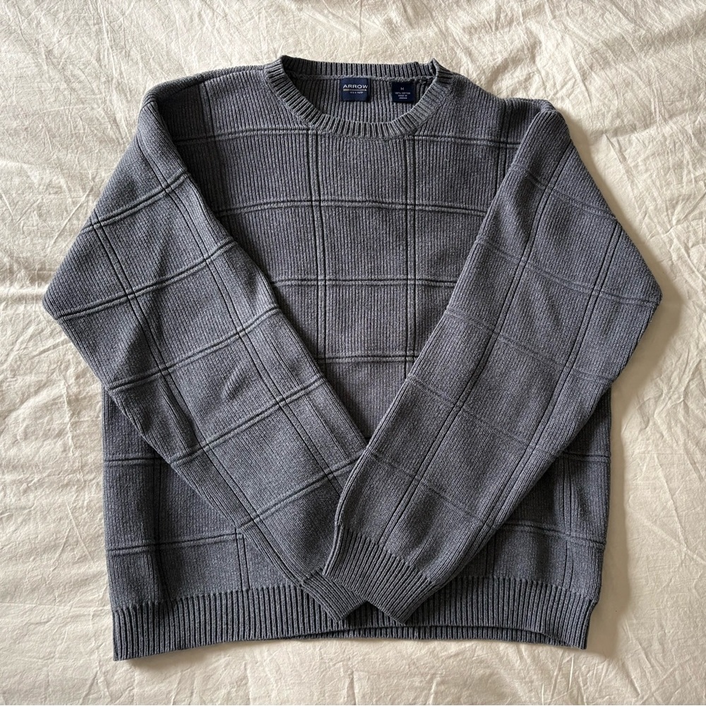 Arrow Men’s Grey Pullover Crewneck M (EUC) Oversized 90’s Y2K